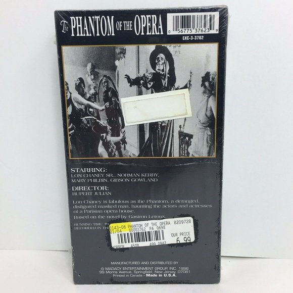 The Phantom Of The Opera VHS Hollywood Gold Eycelsior Collectors Edition Horror - Picture 12 of 12